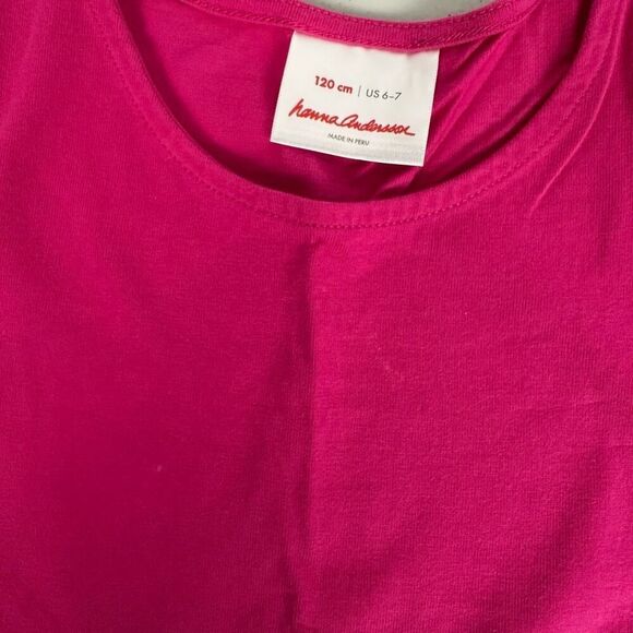 Hanna Andersson Pink Kids Peplum Top size 6-7 - Picture 4 of 6